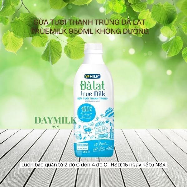 Sữa Tươi Thanh Trùng VPMilk Đà Lạt True Milk 950ml