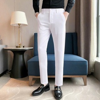 Quần Tây Nam Body Màu Trắng Co Giãn Dáng Hàn Quốc– Phong Cách Hiện Đại Quần Tây Âu Nam dài WIN 69 X2-2C