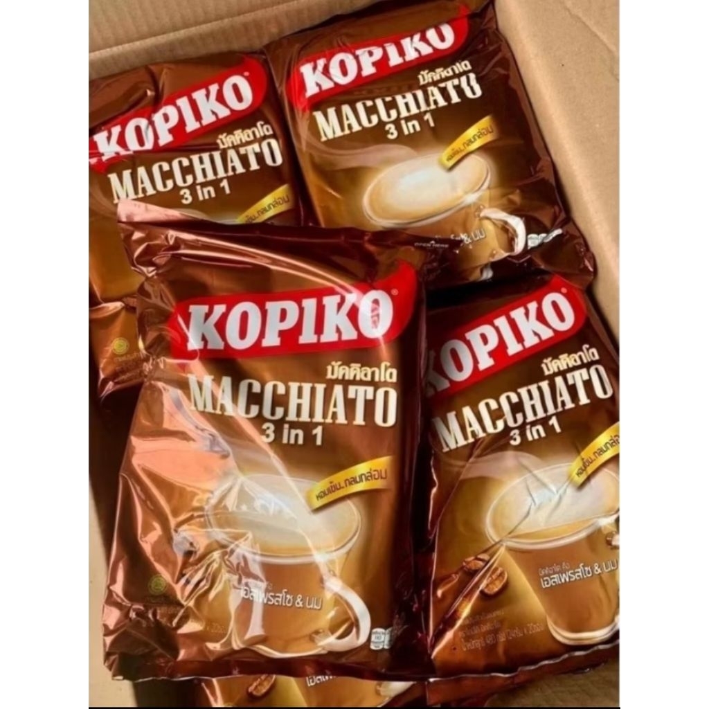 Thùng 24 bịch cà phê hòa tan Kopiko Machiato 400gram