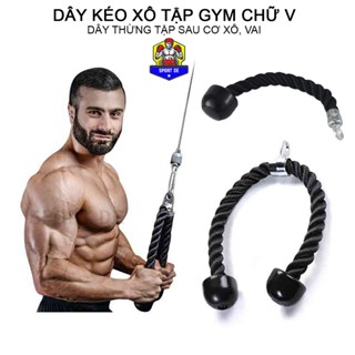Dây Kéo Xô Chữ V Tập Gym – Dây Thừng Tập Cơ Lưng, Vai, Tay Sau – Phụ Kiện Máy Tập Tạ Đa Năng