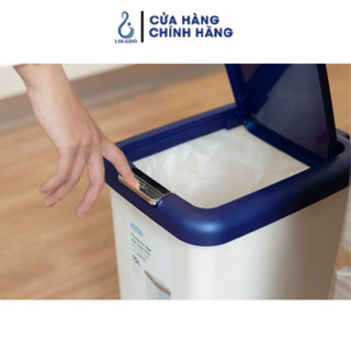 Thùng rác đạp chữ nhật Inochi nhựa nguyên sinh, kèm ruột, Size 10-15-20L có nắp ấn mở