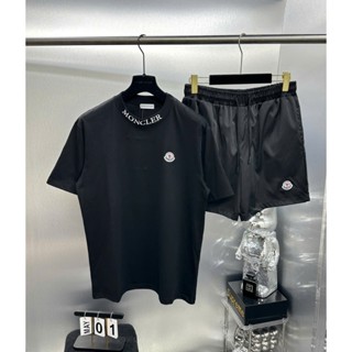 Bộ Quần Áo Nam Mon Cler Thêu Logo Cổ Áo Siêu Chất - Bộ Cộc Hè Nam Nữ Mon Cler