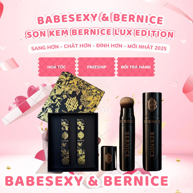 [ NEW ] BST MỚI NHẤT SON KEM BERNICE 2025- FULL 27 MÀU SON / 2 MÀU VỎ - VỎ MỚI NHẤT 2 ĐẦU CỌ SON + S
