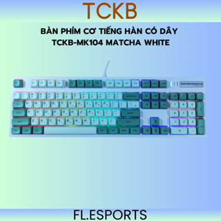  Bàn phím cơ tiếng Hàn có dây TCKB-MK104 Matcha White   Bee White 