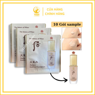  10 Gói sample Kem nền tái sinh Whoo Radiant Essence Foundation No 21 SPF35,PA++ 1ml_Yeon cosmetics 