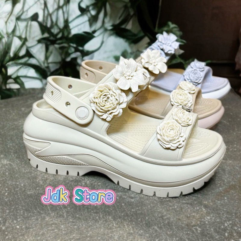 JDK Store_Dép Sandal Đế Cao Kèm Cham Hoa