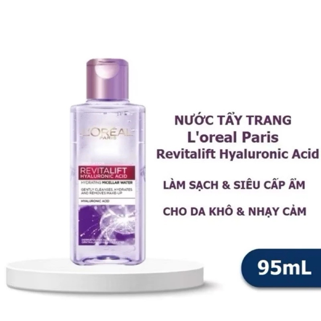 Nước Tẩy Trang Làm Sạch, Cấp Ẩm L'oreal Revitalift 95ml- Màu tím-Hàng mini