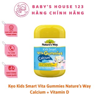 Kid Smart Vita Gummies Calcium + Vitamin D Kẹo Dẻo Bổ Sung Vitamin Và Khoáng Chất Cho Bé Từ 2 Tuổi - Hộp 60 Viên