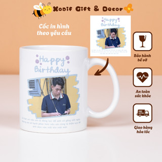 Cốc sứ, ly sứ in hình theo yêu cầu, quà tặng người yêu sinh nhật kỉ niệm