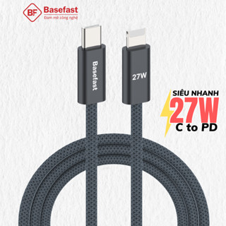 Cáp sạc nhanh 20W Basefast dùng cho Phone 8p 13 14 11 12 pro max .. dây dù PD27w siêu bền dài 1m 2m