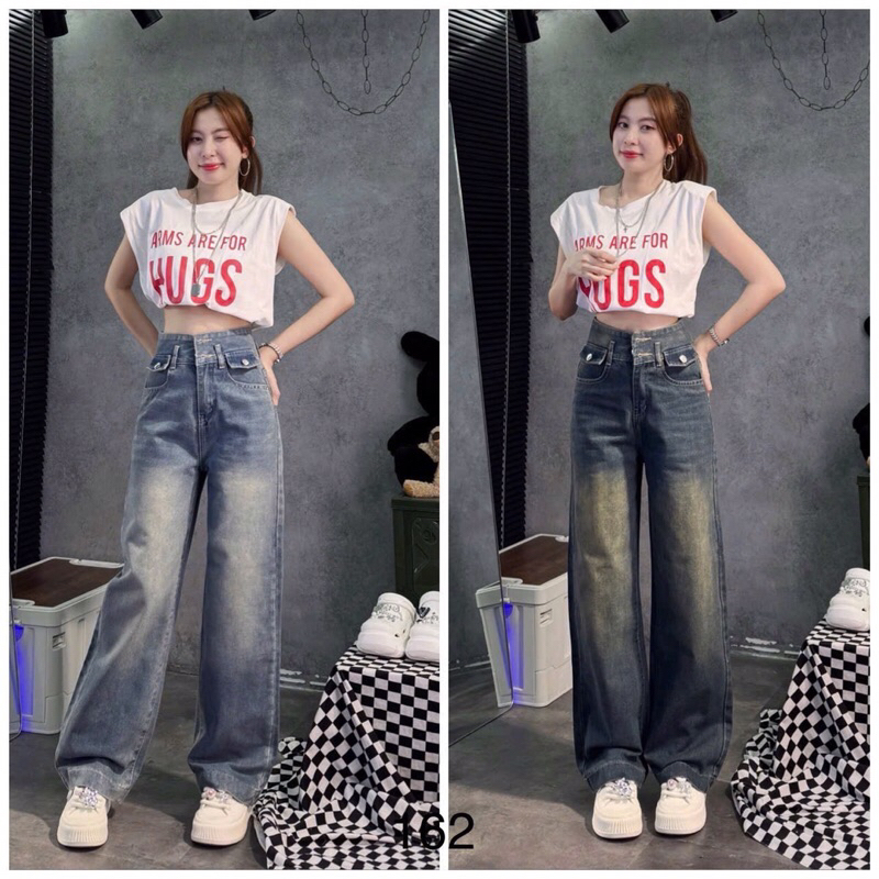J130 QUẦN JEAN SUÔNG 2 NÚT 162