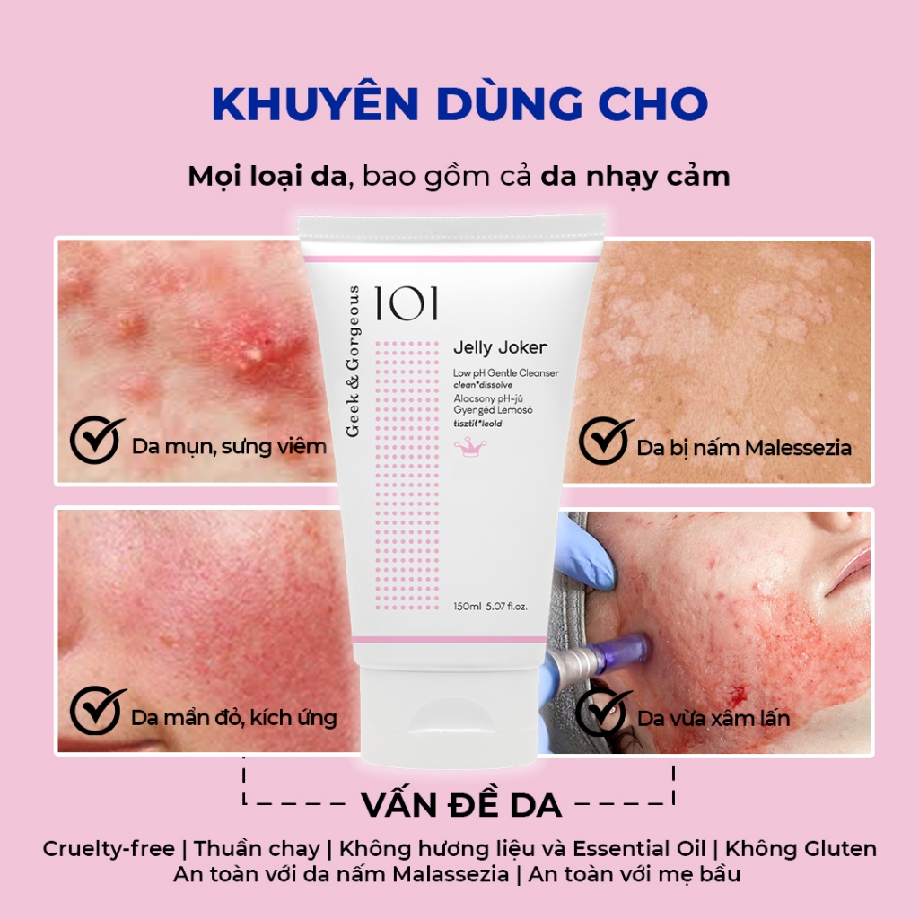 Sữa Rửa Mặt Dạng Thạch Dịu Nhẹ Geek&Gorgeous Jelly Joker Low pH Gentle Cleanser 150ml | BigBuy360 - bigbuy360.vn