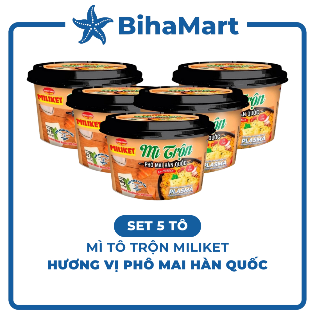 [SET5TÔ] - COLUSA - Mì tô trộn Miliket hương vị Phô mai Hàn Quốc, Mì trộn Miliket Phô mai Hàn Quốc, 