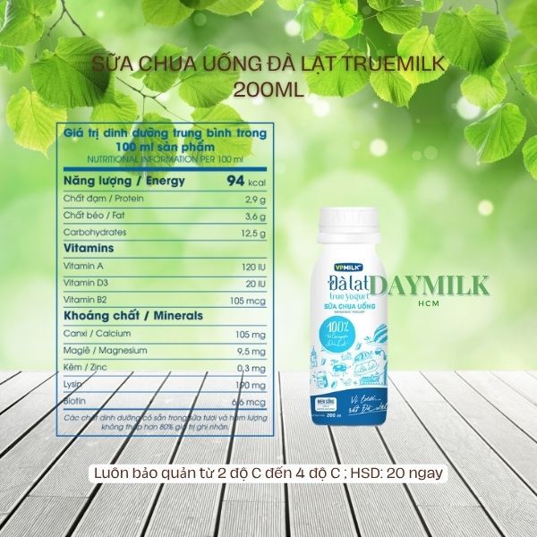 Sữa Chua Uống VPMilk Đà Lạt True Milk Yogurt