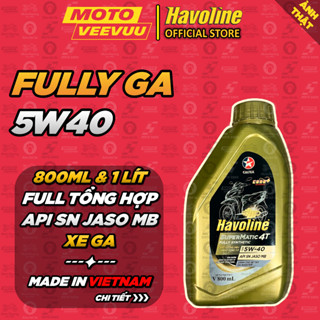 [MTVV] Dầu nhớt xe ga CALTEX HAVOLINE GA FULLY 4T 5W40 800ML 100% Tổng hợp toàn phần SuperMatic<END>