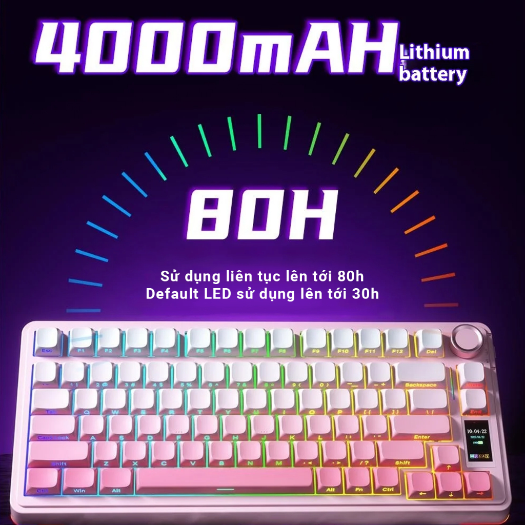 [AULA S75 Pro] Bàn phím cơ AULA S75 Pro - Núm xoay và màn hình 1.14 - 3 Mode kết nối - BH 12T | BigBuy360 - bigbuy360.vn