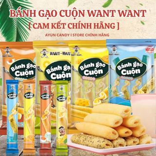  Bánh Gạo Cuộn Want Want Vị Phô Mai Bắp Rong Biển Trứng Muối - Bánh Gạo Want Want 