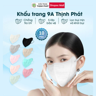 Túi 10 chiếc khẩu trang Thịnh Phát 9A chống nắng 5 lớp che toàn mặt ngăn ngừa khói bụi chống tia UV