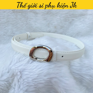 Thắt lưng nữ phối quần jean cá tính mặt khoá kim loại bạc lạ mắt cho nàng (333pu)