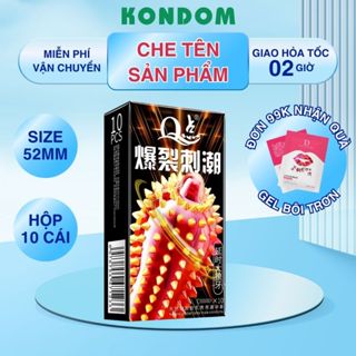 Bao cao su ELASUN TRUY gai toàn thân hộp 10 cái BCS gai to 52mm tăng khoái cảm cực mạnh