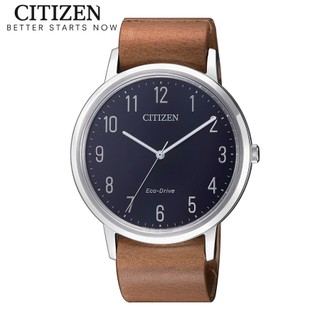 Đồng hồ nam citizen eco-drive dây da bj6501-10l - mặt xanh