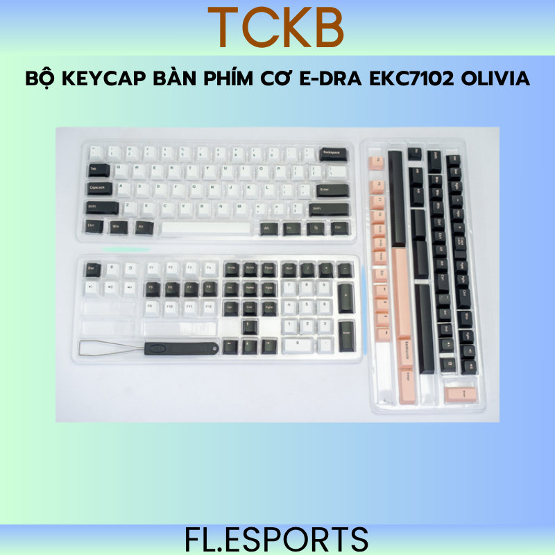 Bộ keycap bàn phím cơ E-Dra EKC7102 Olivia/ Double Shot 160 nút/ Cherry Profile