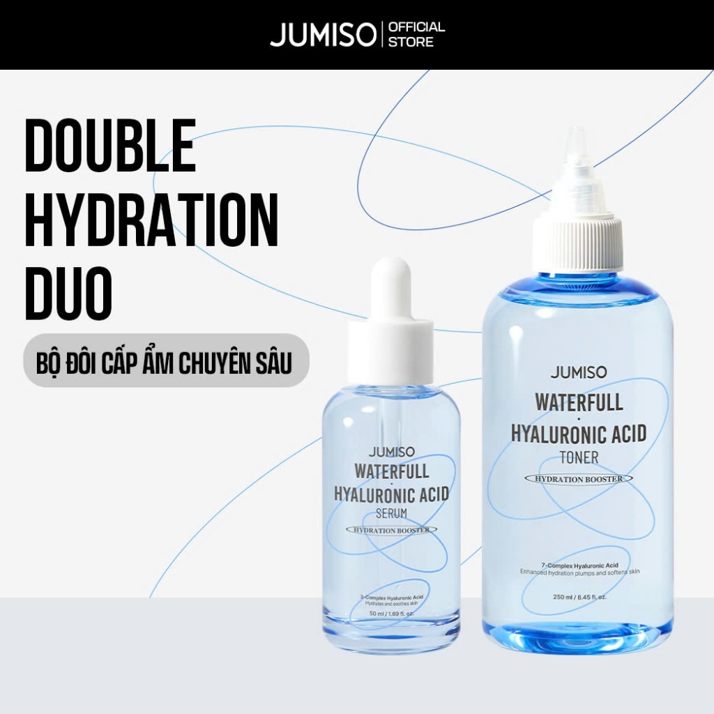 Nước hoa hồng toner cấp ẩm lành tính JUMISO Waterfull Hyaluronic Acid Toner 250ml