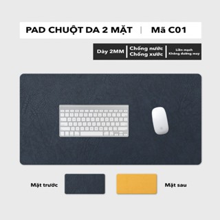 Thảm Lót Chuột Da PU 2 Mặt Kích Thước Lớn - Chống Nước - Chống Xước - Vân Da Thật - Dễ Vệ Sinh