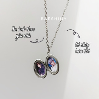 Dây chuyền oval in ảnh theo yêu cầu, in ảnh ATSH, idol, in ảnh couple, làm quà tặng sinh nhật, kỉ niệm BAESHINY