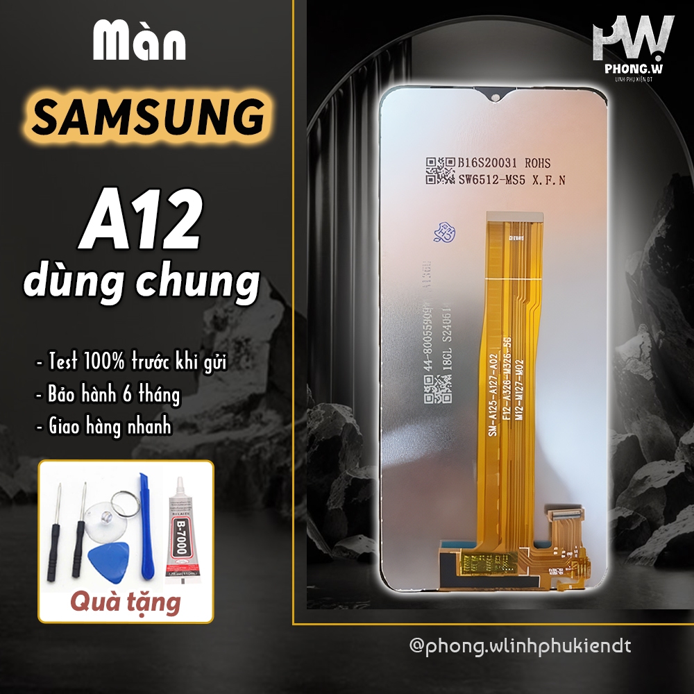 Màn Hình Điện Thoại Samsung A12 Dùng Chung - Chất Lượng Cao, Tặng Kèm Bộ Sửa Chữa &  Keo