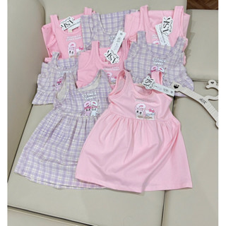 combo 2 váy ba lỗ cho bé gái mùa hè mát thấm hút mồ hôi