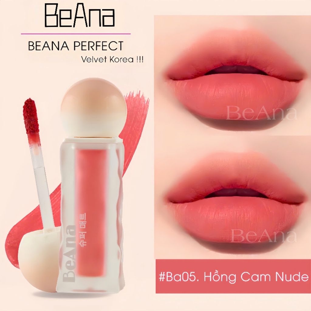Son BeAna hồng cam nude, son hồng đào hồng phấn chất son mịn mướt