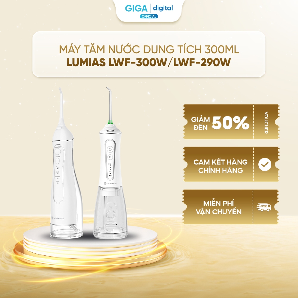 Máy tăm nước dung tích 300ml Lumias LWF-300W/LWF-290W - Pin 2500mAh
