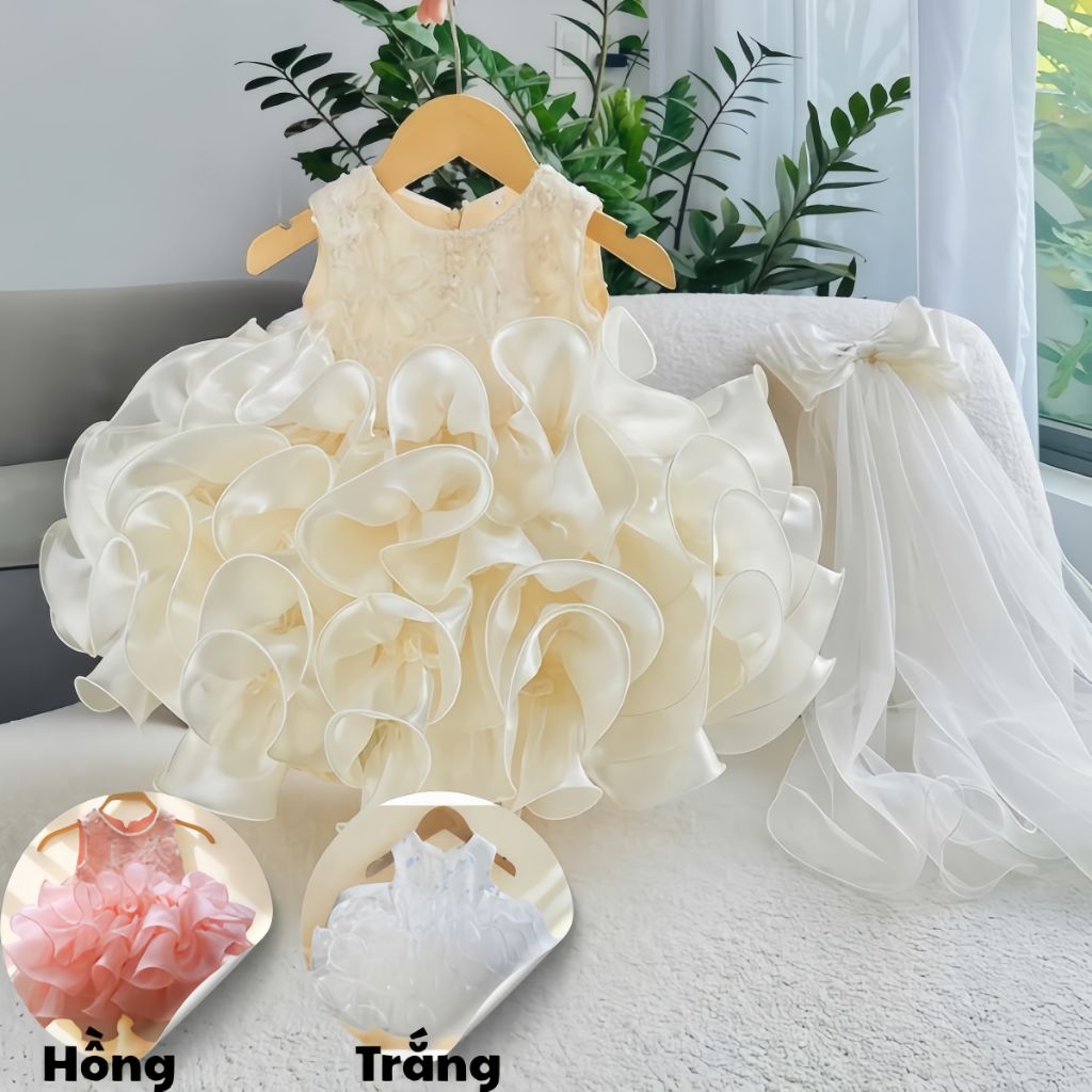 [HỎA TỐC+PHỤ KIỆN] Đầm công chúa bé gái, đầm công chúa tiểu thư thôi nôi