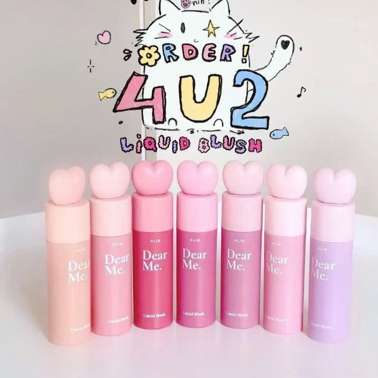 Má Hồng 4U2 Dạng Lỏng Nắp Trái Tim Xinh xắn Dear Me Liquid Blush 3.7g