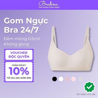  Áo lót nữ không gọng đệm mỏng Bradina Cotton Basic áo bra nâng ngực nhẹ thoáng khí tốt ALKG5 
