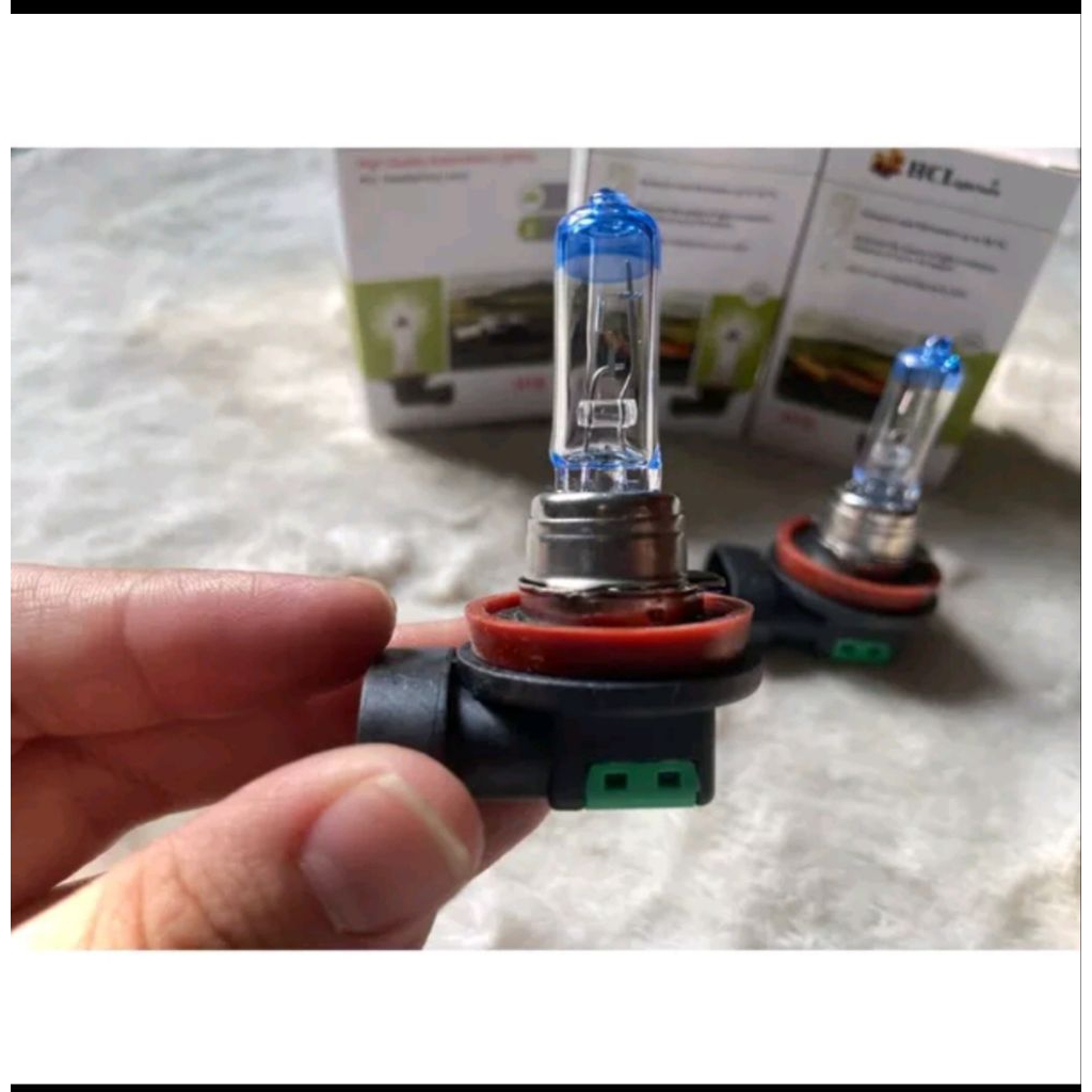 Hộp 10 bóng đèn H16 12v đầu xanh. Bóng pha ô tô H16 HCL