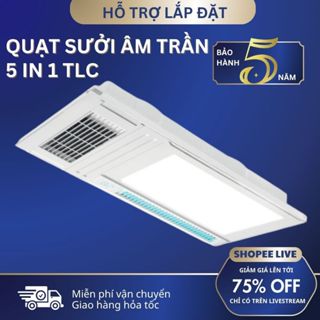 Quạt Sưởi Âm Trần 5IN1 Diệt Khuẩn 60X30 Làm Mát Thông Gió Chiếu Sáng Sưởi Ấm, Bảo Hành 5 Năm
