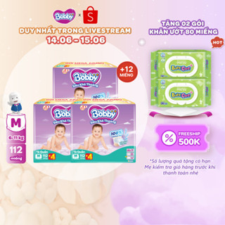 [KOL] [TẶNG MIẾNG NGẪU NHIÊN] Combo 3 tã quần Bobby Siêu Khô Thoáng - 100% Thoáng Khí Mega Jumbo M112/L96/XL84/XXL76