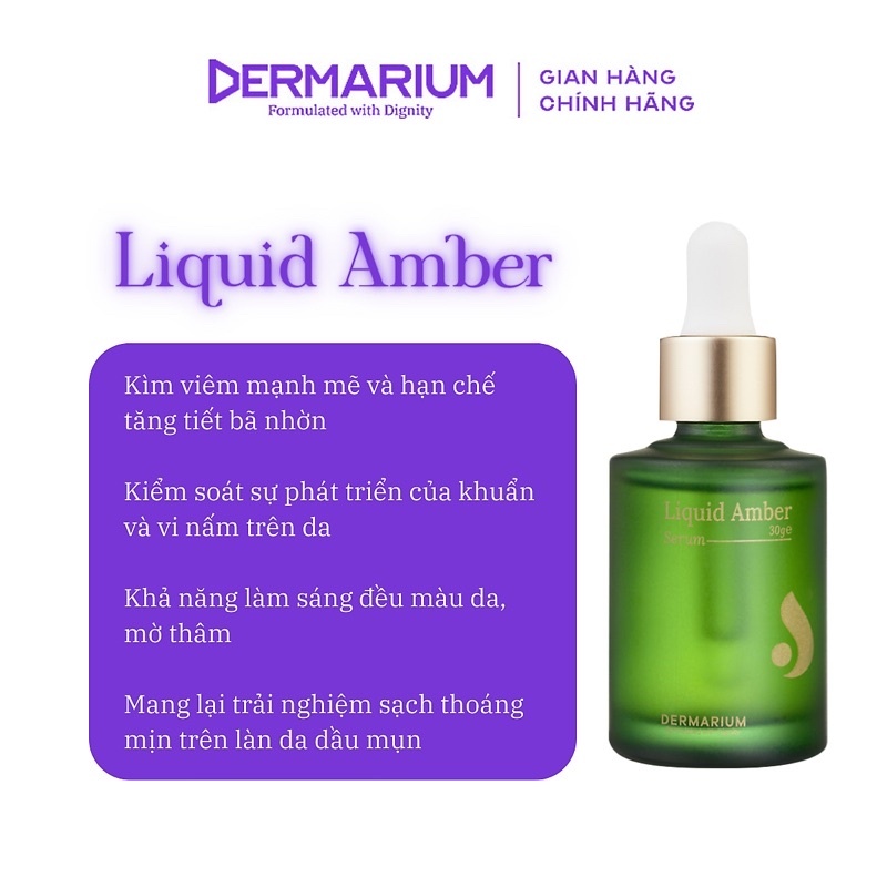 (Mẫu mới) Tinh chất Dermarium Liquid Amber dành cho Da Dầu, Mụn 30ml