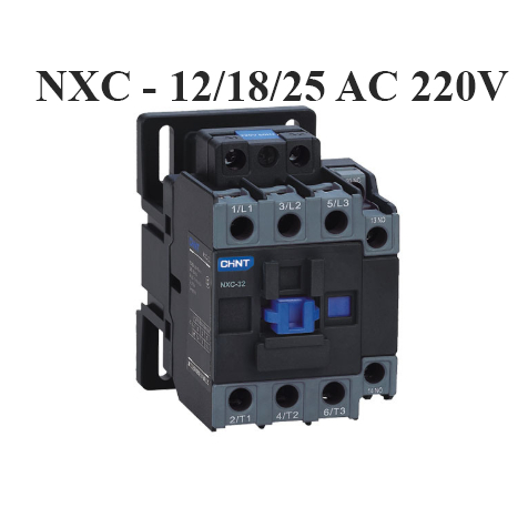 Khởi động từ NXC-12/18/25 AC 220V / chính hãng Chint dùng cho các thiết bị điện tử hoặc điện công ng