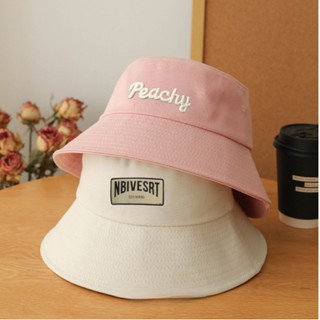 Mũ bucket vành cụp nam nữ thêu chữ nổi vải kaki mềm cao cấp nhiều màu phong cách Ulzzang Unisex chống nắng tốt