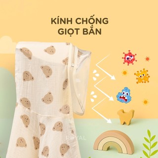 Áo choàng cho bé chất liệu Muslin, áo choàng chống nắng có tấm chắn giọt bắn, chắn gió