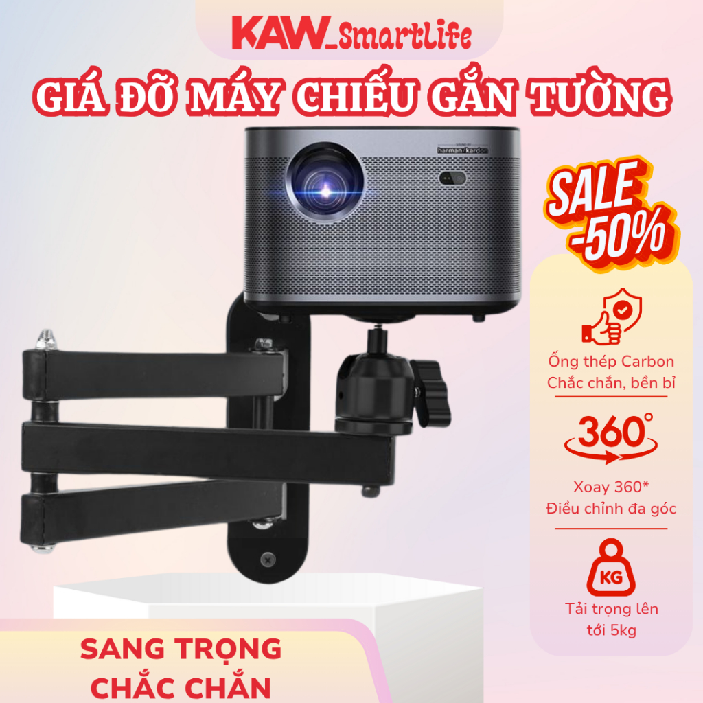 Giá Đỡ Máy Chiếu Treo Tường SWI Chất Liệu Thép Carbon Cao Cấp Thiết Kế Xoay 360* Gấp Gọn Đa Chiều