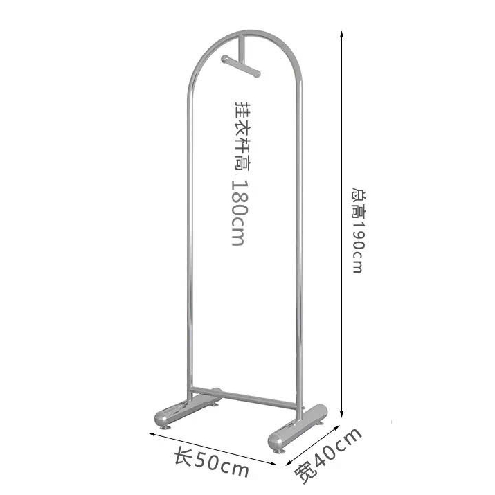 giá kệ treo quần áo inox 304 có vòm chân to dài 50cm cao 1m9 – sào treo đồ chắc chắn hiện đại