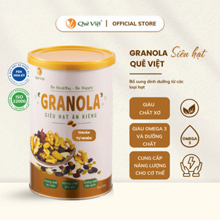 Granola siêu hạt ngũ cốc ăn kiêng Quê Việt, nguyên liệu hữu cơ - 1 hộp x 500g