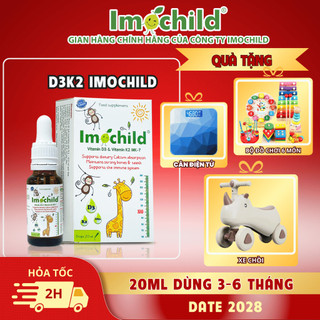  Vitamin D3 K2 IMOCHILD Hỗ Trợ Hấp Thụ Canxi Tăng Chiều Cao Cho Bé Cải Thiện Trí Não D3 IMOCHILD 20ML 