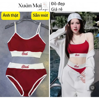  CÓ BIGSIZE Bikini Bad bikini 2 mảnh nữ có mút ngực sexy màu đỏ đồ bơi thể thao đồ hè đi biển nữ 