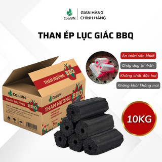  Than Ép Lục Giác BBQ CoalVN  10KG  Giá Rẻ Nhiệt Cao Cháy Lâu Không Khói Không Mùi 