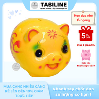 Heo đất ống tiết kiệm tiền lỗ ngang size nhỏ siêu cute đáng yêu LD24 - TABILINE